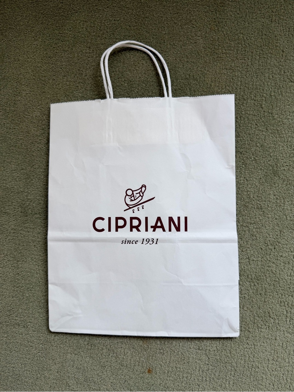 🗽Cipriani White Logo Paper Shopping Bag